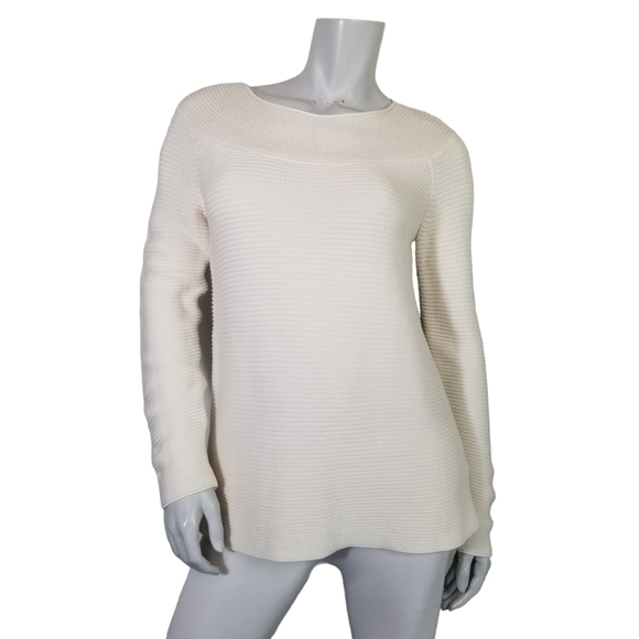 Talbots SZ Small Sweater Cream Horizontal Knit Raglan Sleeve Classic - Picture 1 of 7